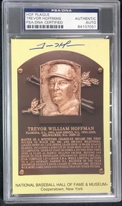 Trevor Hoffman Signed Gold HOF Plaque Postcard Padres Padres Autograph PSA/DNA - Picture 1 of 2