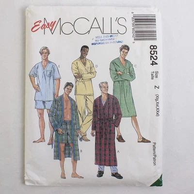 McCall's 8524 Sleepwear Patterns Men's Size Z (Xlg, Xxl, XXxl) 1996 - Image 1 of 4