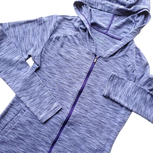 Columbia Full Zip Hoodie Womens M Purple Space Dye Lightweight Activewear Jacket - Picture 1 of 13