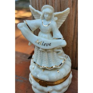 Lenox Treasures "The Angel Of Faith Treasure Box  "Believe" Limited Edition  - Picture 1 of 5