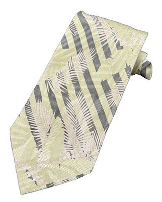 Corbata TOMMY BAHAMA Para Hombre 100% Seda Verde Beige Floral Árboles Hojas Tiras Usada en Excelente Condición Foto 1 de 4
