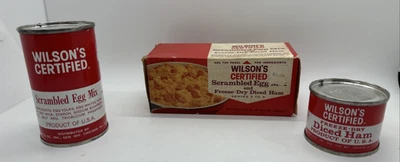 Vintage Wilson's certified scrambled egg mix & Diced Freeze Dried Ham 1960s - Image 1 of 4