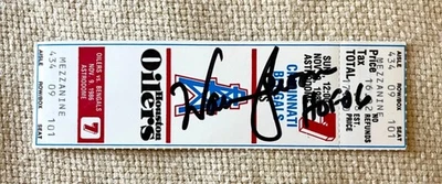 Warren Moon Autographed Ticket Stub • Oilers vs Bengals 11/9/1986 • HOF RARE - Image 1 of 3
