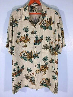 90s Batik Bay Pineapple Hawaii Hawaiian Aloha Floral Overprint Button Shirt XXL - Image 1 of 4