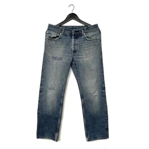 Pantalones de mezclilla vintage de archivo Helmut Lang talla 32 azul años 90 hechos en Italia - Imagen 1 de 14