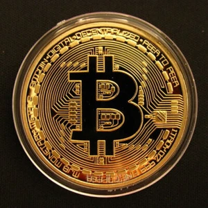 Bitcoin Coin Plated Gold Color Collection Gift Collectible BTC Coin Physical - Picture 1 of 5