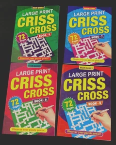 PK4 Large Print A4 Criss Cross Word Search Book Crisscross 264 Puzzles Books 5-8 - Picture 1 of 3