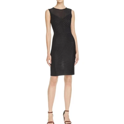 French Connection Black Mesh Lace Sheath Dress  - image 1 of 4