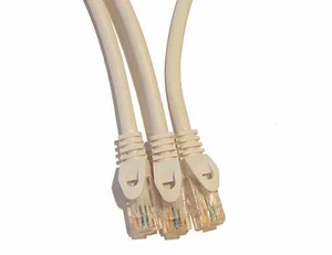Paquete de 3 cables de conexión de cable Ethernet Cat6 Cat 6 blancos sin enganches UTP RJ45 - Imagen 1 de 1