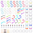 16G 20G Colorful Nose Ring Stud Retainer Septum Lip Tongue Rook Daith Piercing