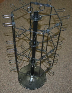 Metal Display Spinner Rack 6 Sided 36 Hangers - Best for Small thin items. - Picture 1 of 3