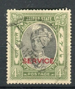 India Jaipur KGVI 1936-46 Official 4a black & grey-green SG.O28 fine used - Picture 1 of 1