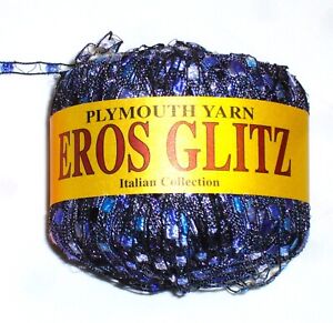 Plymouth FIL Eros Glitz Confetti échelle crochet tricot violet bleu neuf dans son emballage d'origine