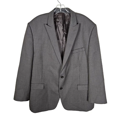 Abrigo Blazer Deportivo Calvin Klein Tweed Micro Cuadros Lana Pico 46R Marrón Traje Chaqueta Foto 1 de 4