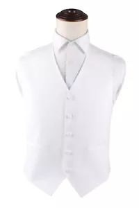 Mens Off White Cotton Vest Waistcoast - Picture 1 of 5