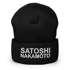 Satoshi Nakamoto Beanie, Embroidered Cuffed Beanie, Bitcoin Hat, Satoshi Hat