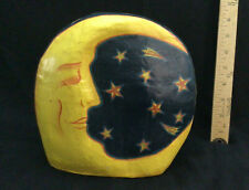 Vintage 1994 CLAY ART Slipping Moon Hand Painted Paper Mache Tissue Box Cover