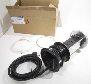 Lew Pur Series PopUp Outlet Receptacle Stainless Steel PUR15-S w/USB Ports (B) - Picture 1 of 7