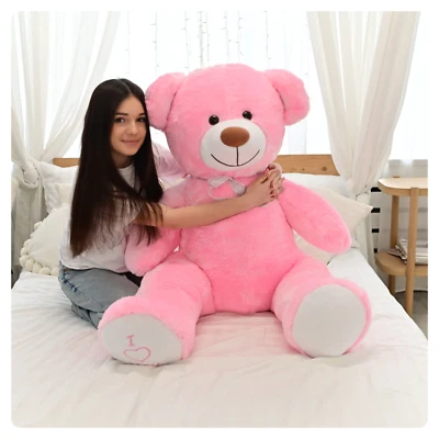 XXL Teddybär Plüsch Kuschel Stoff Plüsch Riesen Teddy Bär Groß 160cm ROSA - Bild 1 von 4