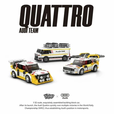 Audi Sport Quattro S1 Team Building Blocks Set WRC Rally Race Car Toy 1362pcs - Image 1 of 4