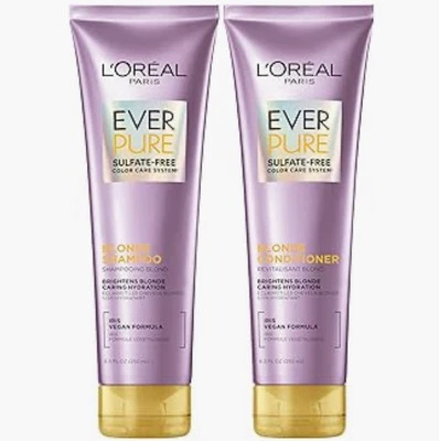 Brand New 2-Pack L’oreal Paris Ever Pure Iris Blonde Shampoo 8.5 fl oz Each - Image 1 of 4