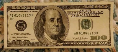 1996 US $100 One Hundred Dollar Bill Federal Reserve Note Off Center Miscut - Image 1 of 4