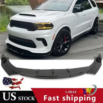 For Dodge Durango SRT Glossy Front Bumper Lip Spoiler Splitter Body Kit - Image 1 of 4