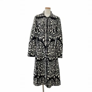 Etro Wool Paisley Coat Knit Stainless Collar All-Over Pattern Side Slit Long 40 - Picture 1 of 7