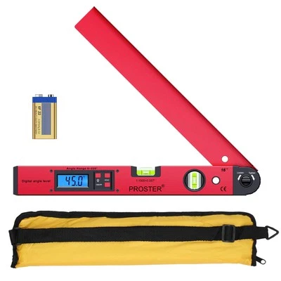 PROSTER Digital Angle Finder Gauge 0~225ฐ Angle Gauge Lcd Digital Protractor Spirit Leve