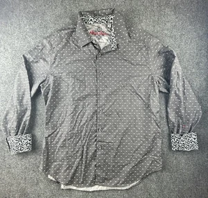 robert graham xl long sleeve men's shirt Grey. Flop Cuffs. (g) - Picture 1 of 8