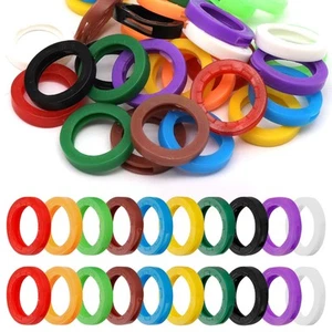 120Pcs Silicone Round Key Cap Tags, 10 Assorted Colors, Key Identifiers, Orga... - Picture 1 of 7