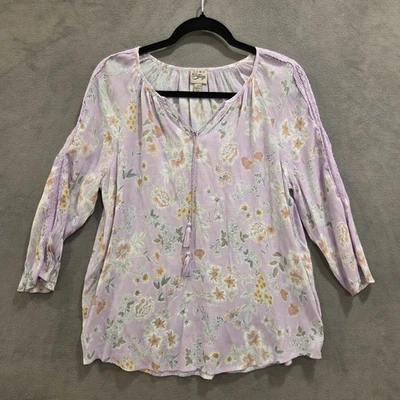 Blusa Top Como Vintage Mujer Talla Grande Floral Boho Borlas Campesina Delicada Foto 1 de 4