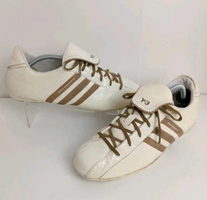 Adidas x Yohji Yamamoto Y3 Football Trainers Cream Leather 2006 UK 9 Rare 012058 - Picture 1 of 6