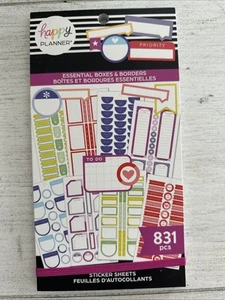 Happy Planner Value Sticker Book Essential Boxes & Borders 831 pcs NEW MAMBI - Picture 1 of 2