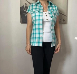 The North Face Ladies UK XS Green Check Shirt - Picture 1 of 12