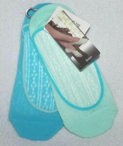 K. Bell Women's 2-Pack Light/Dark Blue Liner Socks - Sock Size 9-11