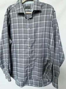 Vestido Thomas Dean/Casual Manga Larga Azul Cuello Abatible Puño Cuadros Talla XXL 2XL - Imagen 1 de 11