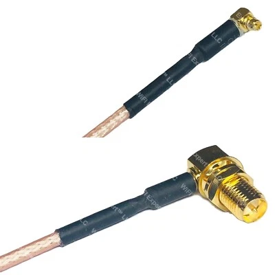 WIFI EXPERT LLC RG316 MMCX MALE ANGLE to RP-SMA FEMALE ANGLE Coax RF Cable USA-Ship