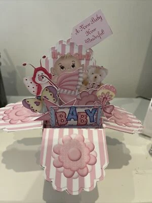 Tarjeta emergente plegable para bebé niña 20 cm alto total Foto 1 de 4