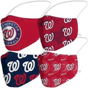 4er Pack Washington Nationals lizenzierte MLB waschbare wiederverwendbare Gesichtsmaske Abdeckung - Bild 1 von 7