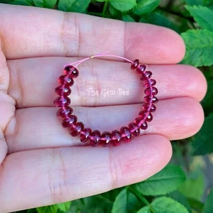 Malawi hochwertige kosmische rosa Rhodolith Granat glatte Rondelle Perlen 2,5 Zoll - Bild 1 von 10