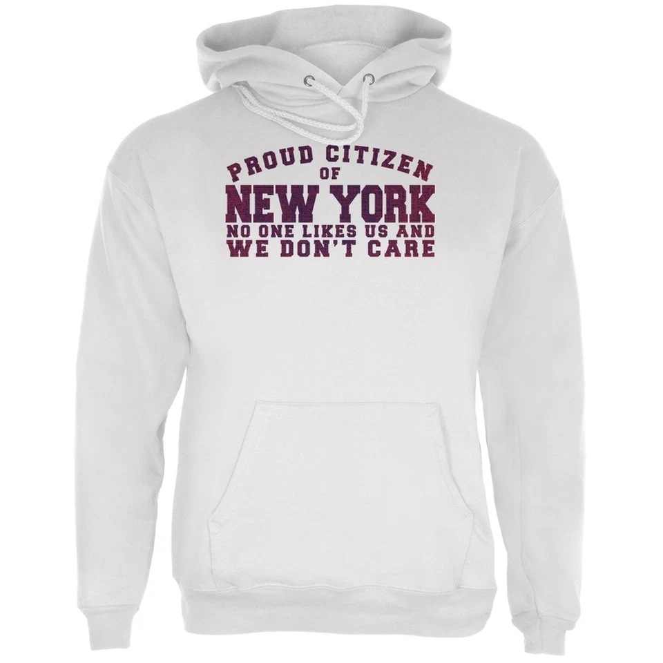 Sudadera con capucha Proud No One Likes New York blanca para adulto Foto 1 de 1