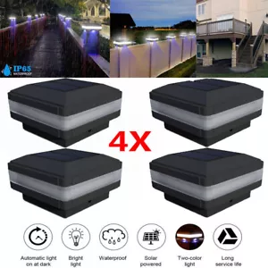 For Fence Deck Patio Garde 4 Pack Solar Outdoor Post Cap Lights 52 LEDs Lighting - Picture 1 of 13