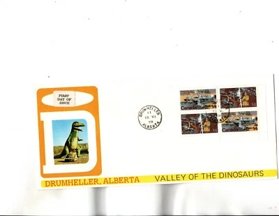 Sc#765,766  FDC DRUMHELLER,AB -Valley of the Dinosaurs  cachet - Image 1 of 2