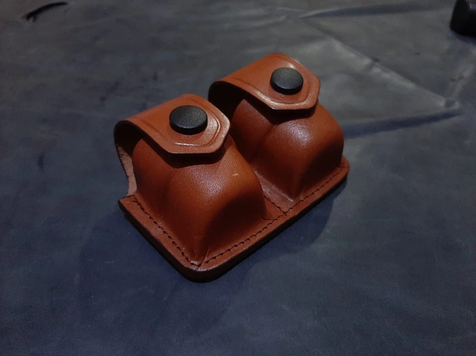 KINGDOM HOLSTER K003-SW Leather Double Speedloader Carrier/Case/Pouch For Smith&Wesson Handmade!