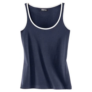 zeitloses Basic TANK TOP Träger Top Gr.36/38 S/M Shirt Oberteil dunkel blau grau - Bild 1 von 1
