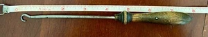 Antique 7 3/4” Button Hook - Turned Wooden Handle - Picture 1 of 6