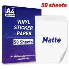 Premium Printable Vinyl Sticker Paper 10/50 Matte White Waterproof Decal Sheets