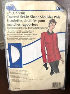 Vintage 90’s Dritz  1/2” Covered Set-in Shape Shoulder Pads White NEW Sealed - Picture 1 of 5