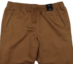M&S Womens Marks and Spencer Brown Linen Joggers Size 16 Petite Leg 27 LABEL - Picture 1 of 10